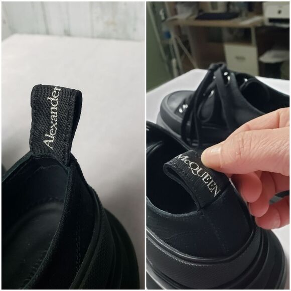 AUTHENTIC Alexander McQueen Trend Slick Cloth Low Sneakers Sz 38 / 8 - Picture 12 of 16